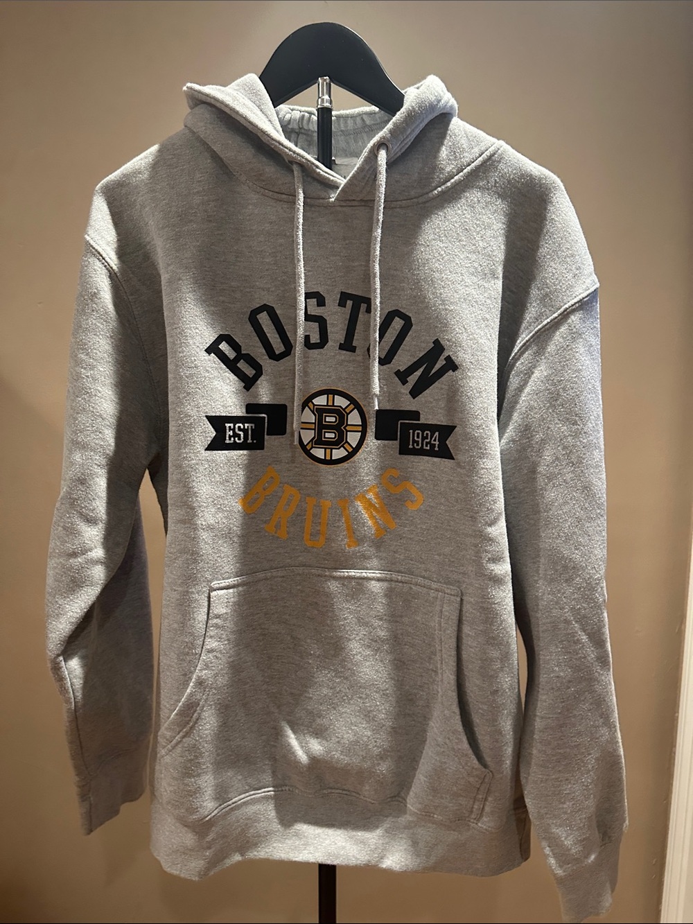 Boston Bruins Gray Pullover Hoodie with Team Crest